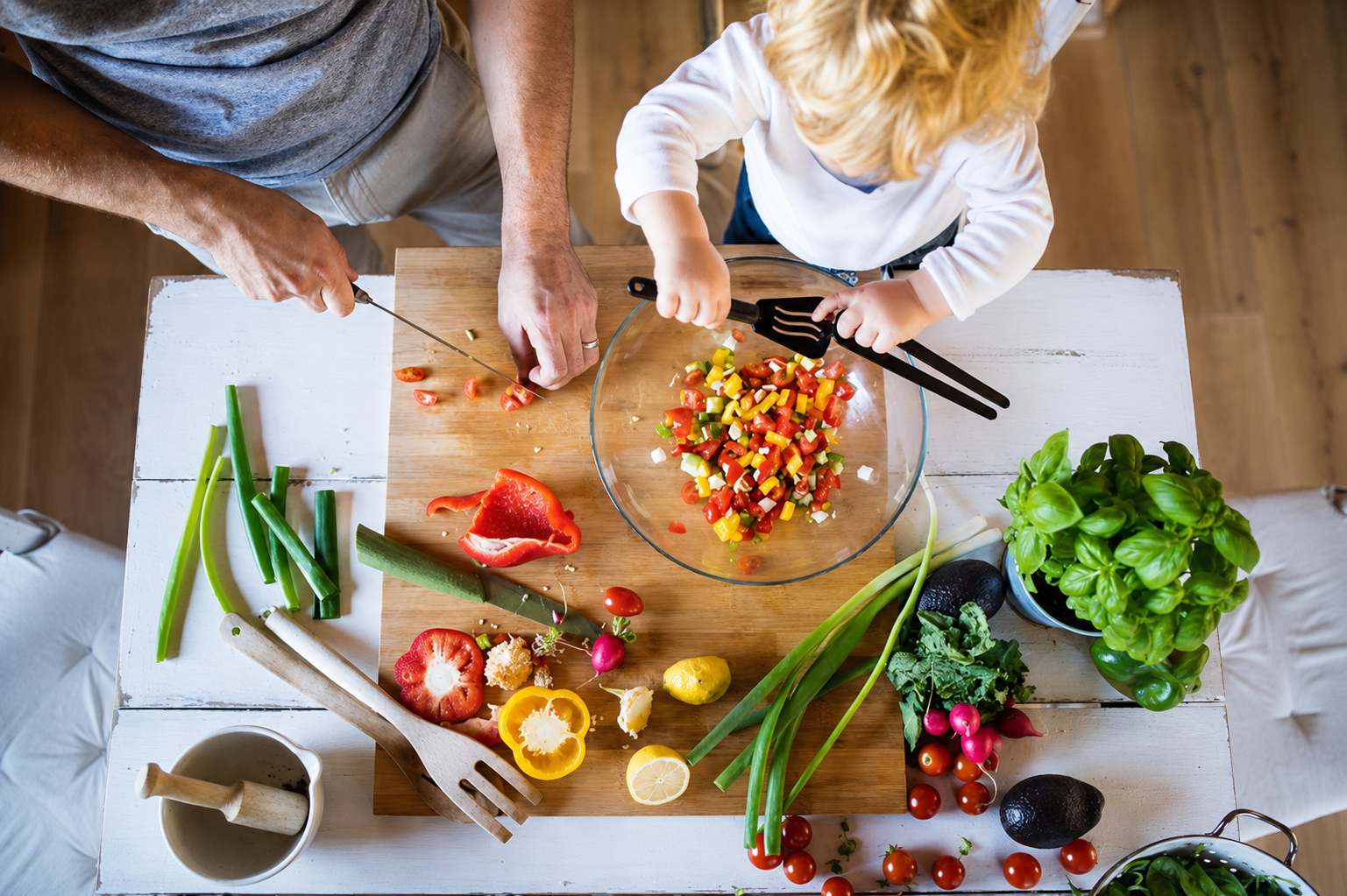 Overhead arrangement of nutrient-dense baby foods